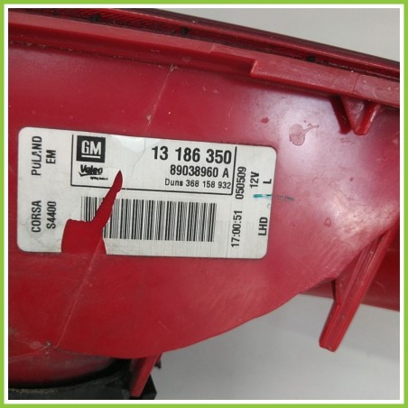 Fanale Fanalino Posteriore Sinistro SX VALEO 89038960A OPEL CORSA S07 13186350 Usato
