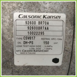 Compressore Clima AC Aria Condizionata CALSONIC CSV617 NISSAN QASHQAI J10E/JJ10E 92600BR7A