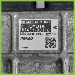Centralina Motore Iniezione ECU DENSO MB275100-2493 TOYOTA YARIS FRP 1.3 16V 89661-0D310 2001 2005
