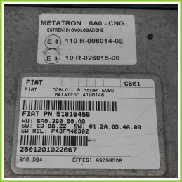 Centralina Motore Iniezione GAS METATRON 6A0-CNG FIAT DOBLO 3C 1.6 16V 51816567 2005 2011