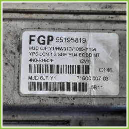 Centralina Motore Iniezione ECU MAGNETI MARELLI MJD6JF.Y1 LANCIA YPSILON TE 1.3 16V 55195819 2003 2006