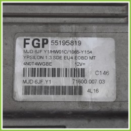 Centralina Motore Iniezione ECU MAGNETI MARELLI MJD6JF.Y1 LANCIA YPSILON TE 1.3 16V 55195819 2003 2006