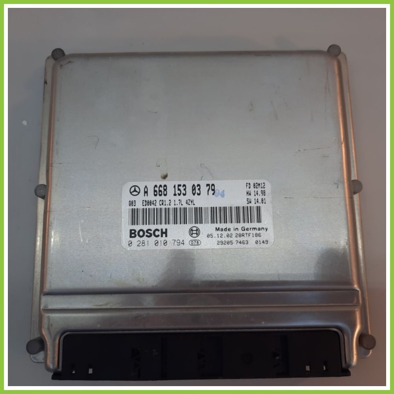 Centralina Motore Iniezione ECU BOSCH 0281010794 MERCEDES-BENZ Classe A W168 CDI A6681530379 2001 2004