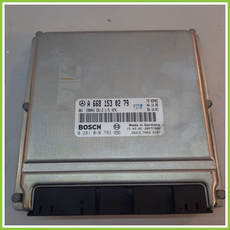 Centralina Motore Iniezione ECU BOSCH 0281010793 MERCEDES-BENZ Classe A W168 CDI A6681530279 2001 2004