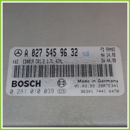 Centralina Motore Iniezione ECU BOSCH 0281010039 MERCEDES-BENZ Classe A W168 CDI A0275459637 1997 2001