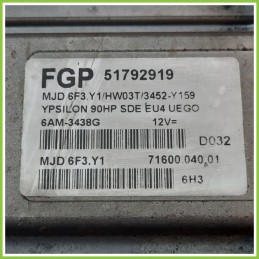 Centralina Motore Iniezione ECU MAGNETI MARELLI MJD6F3.Y1 LANCIA YPSILON TE 1.3 MJT 51792919 2006 2008