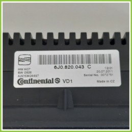 Comandi Clima AC Riscaldamento Condizionatore CONTINENTAL A2C53424497 SEAT IBIZA 6J 1.4 6J0820043C 2008 2013