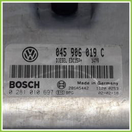 Centralina Motore Iniezione ECU BOSCH 0281010697 VOLKSWAGEN POLO 9N 1.4 TDI 045906019C 2001 2005