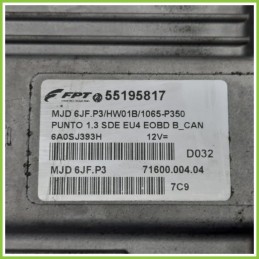 Centralina Motore Iniezione ECU MAGNETI MARELLI MJD6JF.P3 FIAT PUNTO CLASSIC 2U 1.3 MJT 55195817 2007 2011