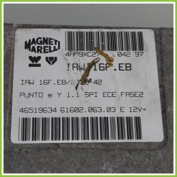 Centralina Motore Iniezione ECU MAGNETI MARELLI IAW16F.EB FIAT PUNTO 1a Serie 46519634 1993 1999