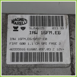 Centralina Motore Iniezione ECU MAGNETI MARELLI IAW16FM.E6 FIAT SEICENTO 1E 1.1 46555916 1998 2005
