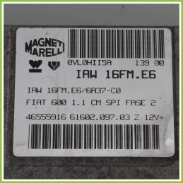 Centralina Motore Iniezione ECU MAGNETI MARELLI IAW16FM.E6 FIAT SEICENTO 1E 1.1 46555916 1998 2005