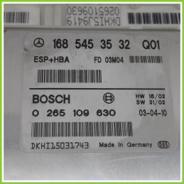 Centralina Controllo Elettronico Stabilita ESP+HBA BOSCH 0265109630 MERCEDES-BENZ Classe A W168 1685453532 2001 2004
