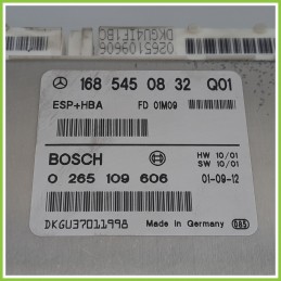 Centralina Controllo Elettronico Stabilita ESP+HBA BOSCH 0265109606 MERCEDES-BENZ Classe A W168 CDI 1685450832 2001 2004