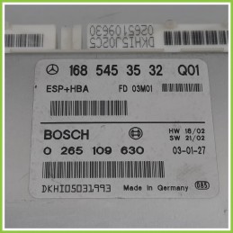 Centralina Controllo Elettronico Stabilita ESP+HBA BOSCH 0265109630 MERCEDES-BENZ Classe A W168 1685453532 2001 2004
