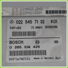 Centralina Controllo Elettronico Stabilita ESP+BAS BOSCH 0265109425 MERCEDES-BENZ Classe A W168 0225457132 1997 2001