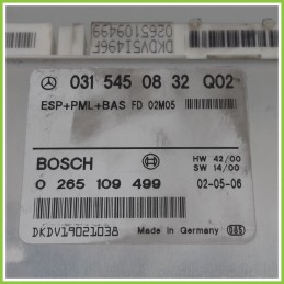 Centralina Controllo Elettronico Stabilita ESP+PML+BAS BOSCH 0265109499 MERCEDES-BENZ Classe E W/S210 CDI 0315450832 1999