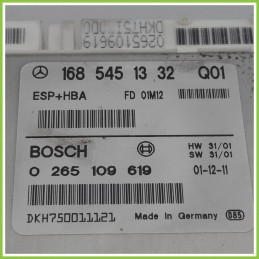 Centralina Controllo Elettronico Stabilita ESP+HBA BOSCH 0265109619 MERCEDES-BENZ Classe A W168 CDI 1685451332 2001 2004