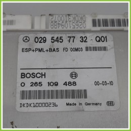 Centralina Controllo Elettronico Stabilita ESP+PML+BAS BOSCH 0265109488 MERCEDES-BENZ Classe E W/S210 0295457735 1999 2003