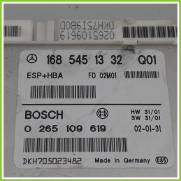 Centralina Controllo Elettronico Stabilita ESP+HBA BOSCH 0265109619 MERCEDES-BENZ Classe A W168 1685451332 2001 2004