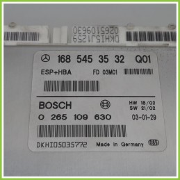 Centralina Controllo Elettronico Stabilita ESP+HBA BOSCH 0265109630 MERCEDES-BENZ Classe A W168 CDI 1685453532 2001 2004