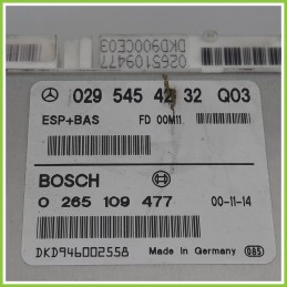 Centralina Controllo Elettronico Stabilita ESP+BAS BOSCH 0265109477 MERCEDES-BENZ Classe A W168 0295454232 1997 2001