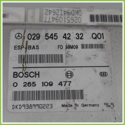 Centralina Controllo Elettronico Stabilita ESP+BAS BOSCH 0265109477 MERCEDES-BENZ Classe A W168 CDI 0295454232 1997 2001