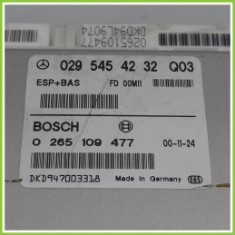 Centralina Controllo Elettronico Stabilita ESP+BAS BOSCH 0265109477 MERCEDES-BENZ Classe A W168 0295454232 1997 2001