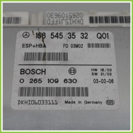 Centralina Controllo Elettronico Stabilita ESP+HBA BOSCH 0265109630 MERCEDES-BENZ Classe A W168 1685453532 2001 2004