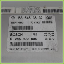 Centralina Controllo Elettronico Stabilita ESP+HBA BOSCH 0265109630 MERCEDES-BENZ Classe A W168 CDI 1685453532 2001 2004