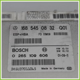 Centralina Controllo Elettronico Stabilita ESP+HBA BOSCH 0265109606 MERCEDES-BENZ Classe A W168 CDI 1685458032 2001 2004