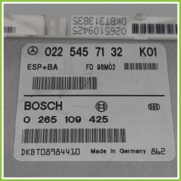 Centralina Controllo Elettronico Stabilita ESP+BAS BOSCH 0265109425 MERCEDES-BENZ Classe A W168 0225457132 2001 2004