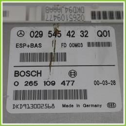 Centralina Controllo Elettronico Stabilita ESP+BAS BOSCH 0265109477 MERCEDES-BENZ Classe A W168 0295454232 1997 2001