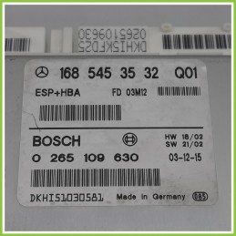 Centralina Controllo Elettronico Stabilita ESP+HBA BOSCH 0265109630 MERCEDES-BENZ Classe A W168 1685453532 2001 2004