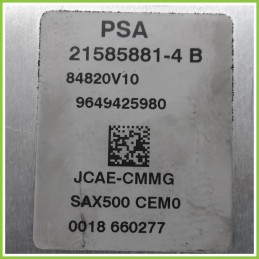 Centralina Motore Iniezione GAS VALEO 21585881-4B CITROEN C3 2a Serie 1.4 9649425980 2005 2010