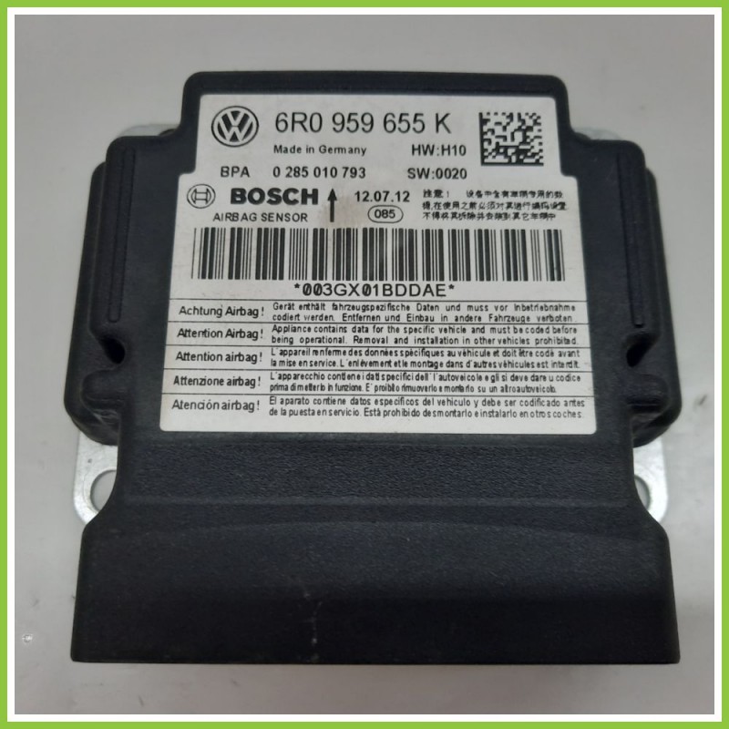 Centralina Airbag BOSCH 0285010793 VOLKSWAGEN POLO 6R 1.2 6R0959655K 2009 2012