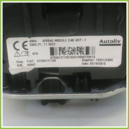 Airbag Guidatore Destro DX FIAT 500L 73 1.3 MJT 7356121160 2012 2018 AUTOLIV 0080.P1.110022