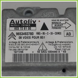 Centralina Airbag AUTOLIV 603726100 CITROEN C4 1.4 16V 9653493780 2004 2010