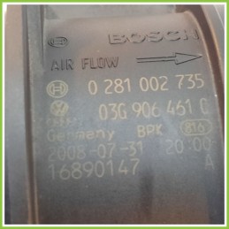 Debimetro Misuratore Massa Aria BOSCH 0281002735 AUDI A4 8K 2.0 TDI 03G906461C 2007 2013