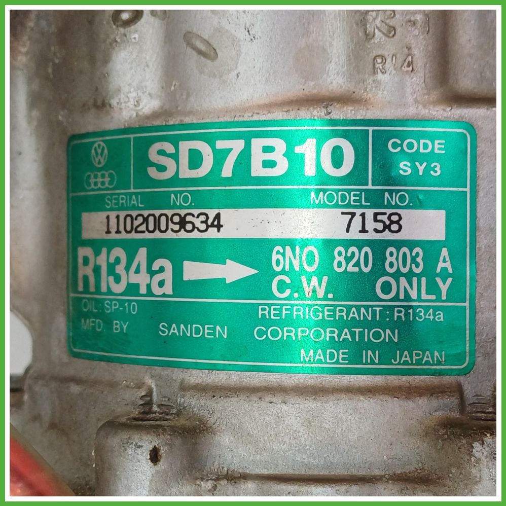 VOLKSWAGEN POLO 3. Serie 1994 2001 1,4 16 V Kompressor Klima AC Klimaanlage SANDEN SD7B10 6N0820803A Original gebraucht