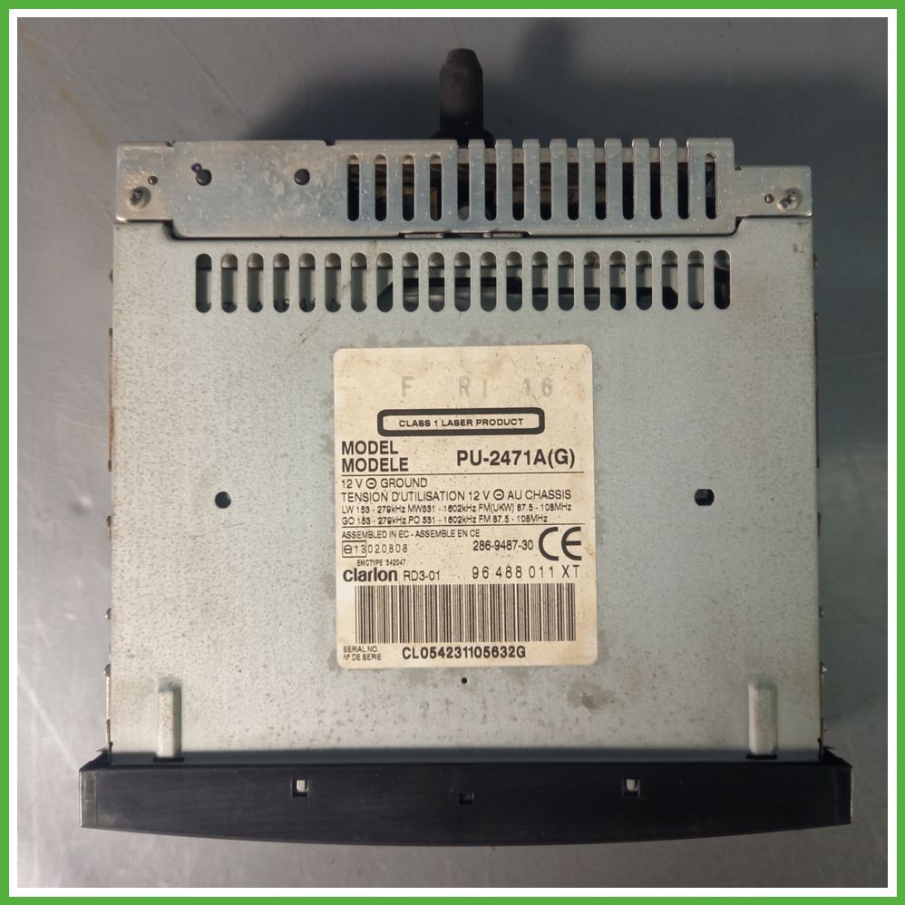 CITROEN C2 1.4 Autoradio, Stereo Auto, Car Stereo CLARION PU-2471AG 6564JV Originale Usato