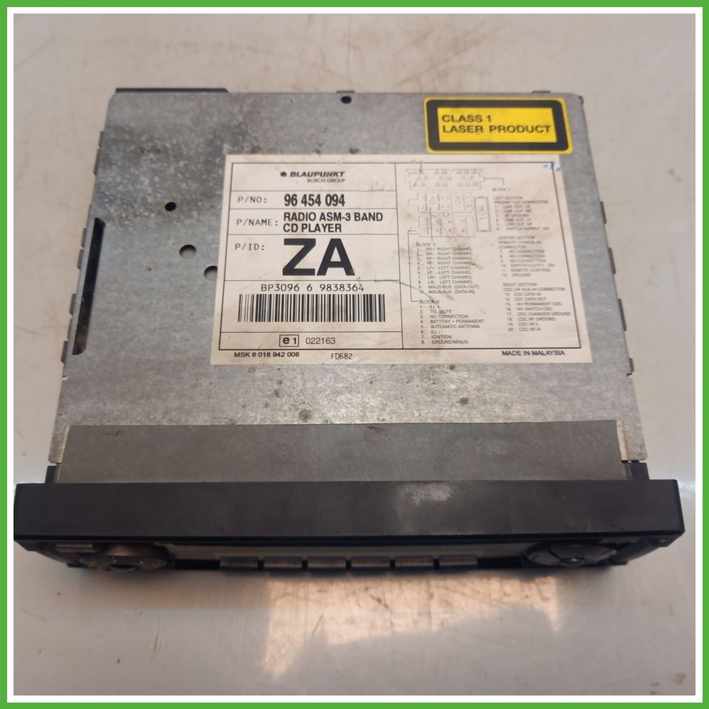 CHEVROLET (DAEWOO) MATIZ M200 autoradio, autoradio, autoradio BLAUPUNKT BP309669838364 96829596 Original utilisé