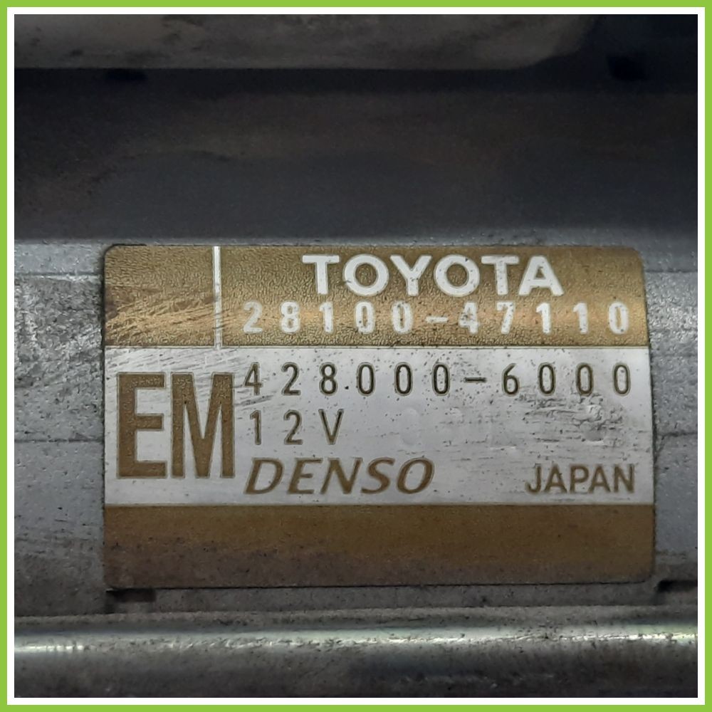 TOYOTA URBAN CRUISER 2009 2014 1,3 démarreur DENSO 428000-6000 28100-47110 original utilisé